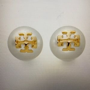 Tory Burch Crystal-Pearl Pierced Earrings